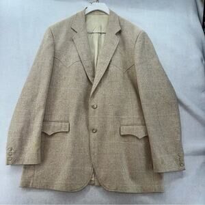 Vintage Men’s Kenny Roger’s Western Wear Collection Blazer Cowboy Rodeo 46L Tan